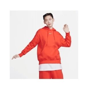 Nike Women's  Phoenix Fleece Oversized Pullover Hoodie Large Red Dq5860-633